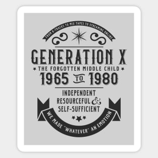 Generation X: The Middle Child Sticker